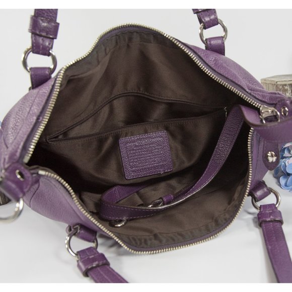 Coach 17599 Purple Leather Alexandra Satchel - Picture 2 of 7